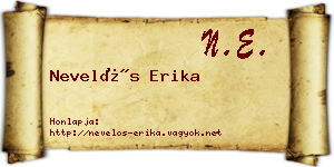 Nevelős Erika névjegykártya